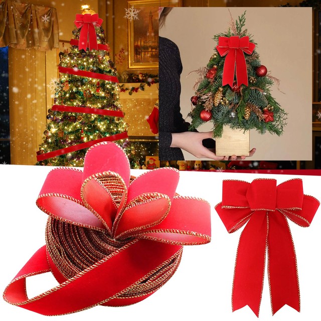 Hot Sale Christmas Decorations 2m Red Christmas Gold Edge Flannel  Decoration Ribbon Christmas Tree Decorations Christmas Ribbon - AliExpress